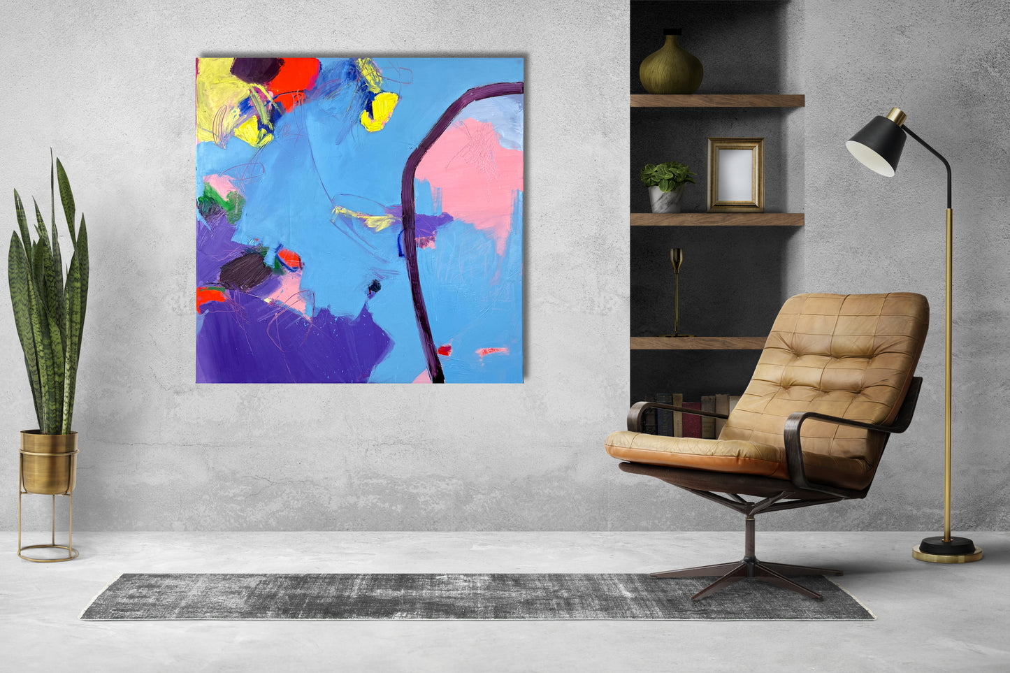 Oil painting in modern interior